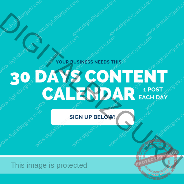 30 days Content Calendar (1 post/day)